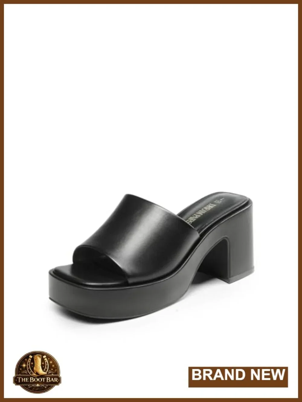 DREAM PAIRS Women's Chunky Mule Heel Sandals Faux Leather
